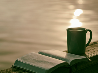 Un tasse verte remplie d'unfusion au CBD a coté d'un livre